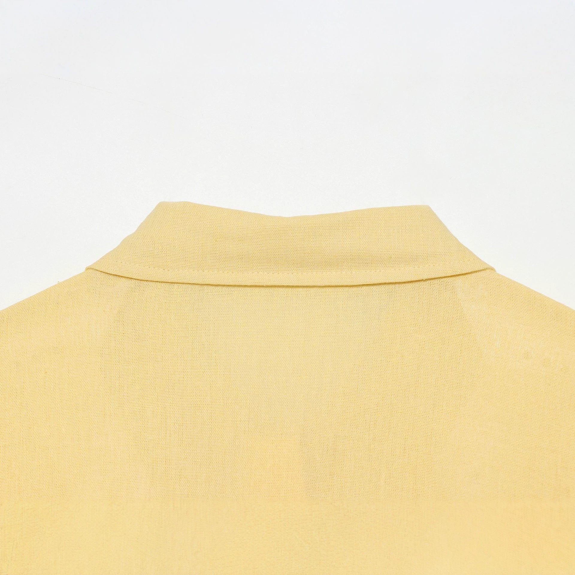 Women's Oversized Linen Look Shirt Blouse with Concealed Button Placket and Cuff Chichicherry