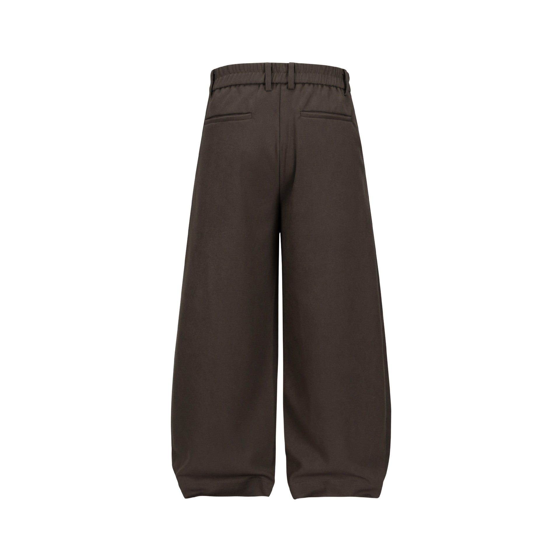 Women Wide Pleated Pants with High Waist and Elastic Backband Chichicherry