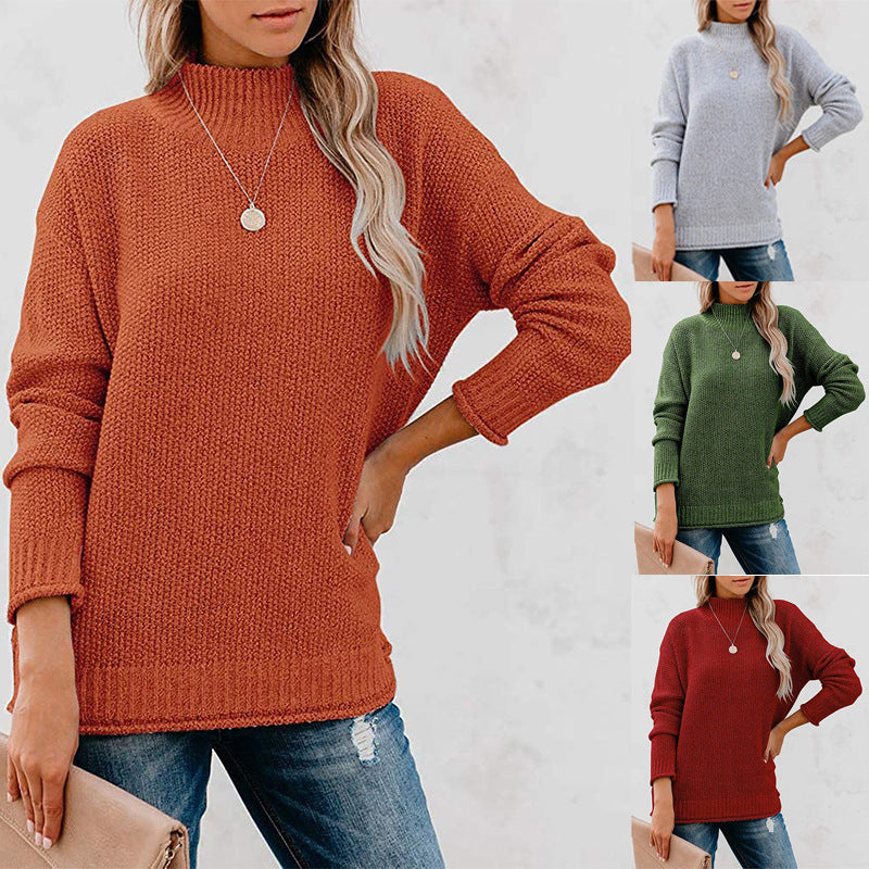 Damen Oversize Strickpullover mit hohem Rollkragen und strukturierter Maschenoptik Drune