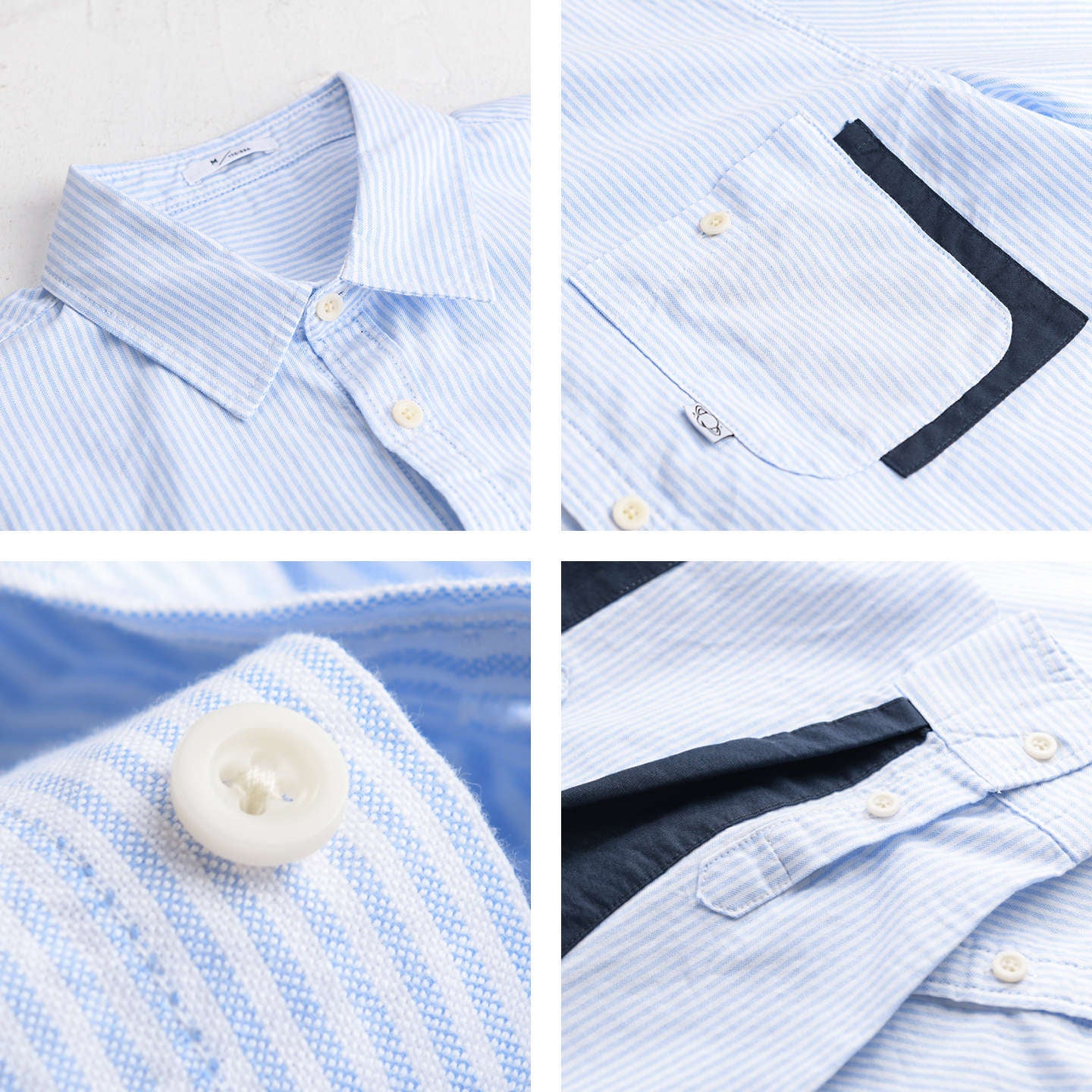 Men Striped Overshirt Shirt with Contrast Elbow Patches and Applied Chest Pocket Chichicherry