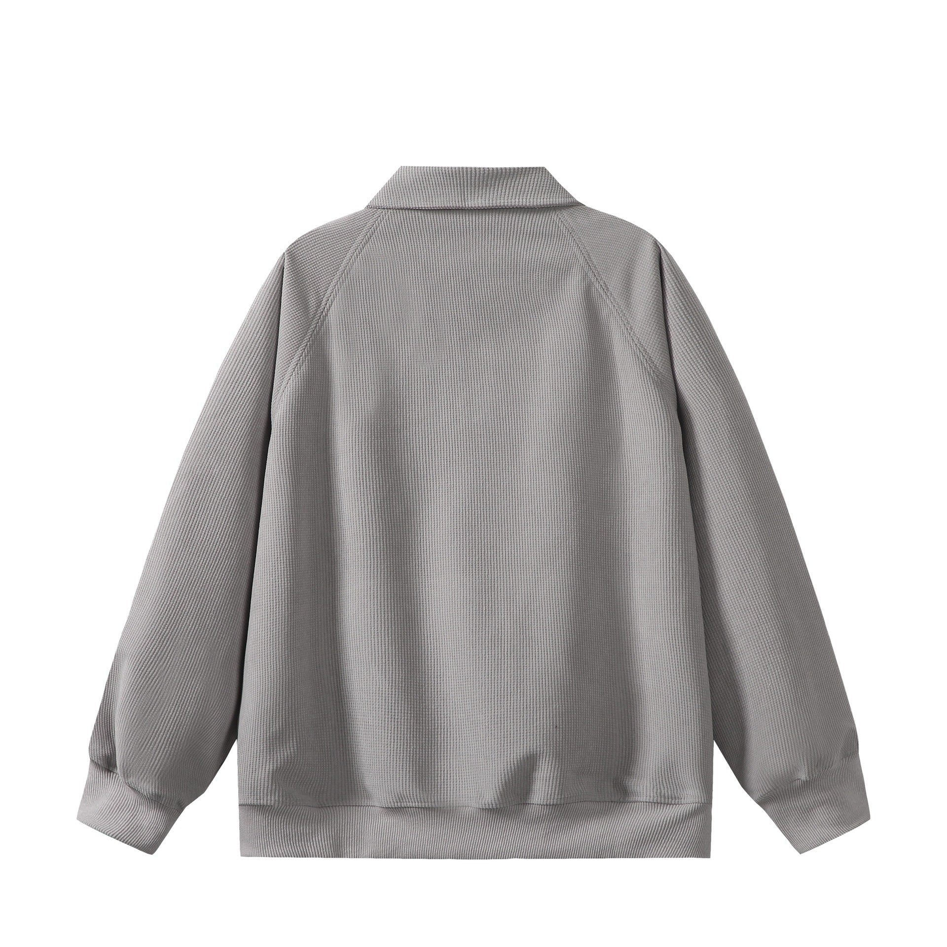 Unisex Half-Zip Sweatshirt with Waffle Texture and Kangaroo Pocket Chichicherry