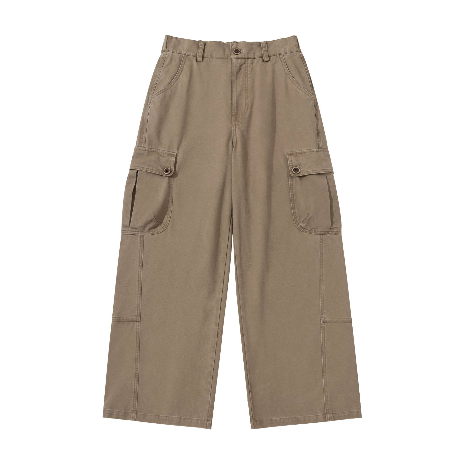 Women's high-waisted cargo pants with wide legs and flap pockets Chichicherry