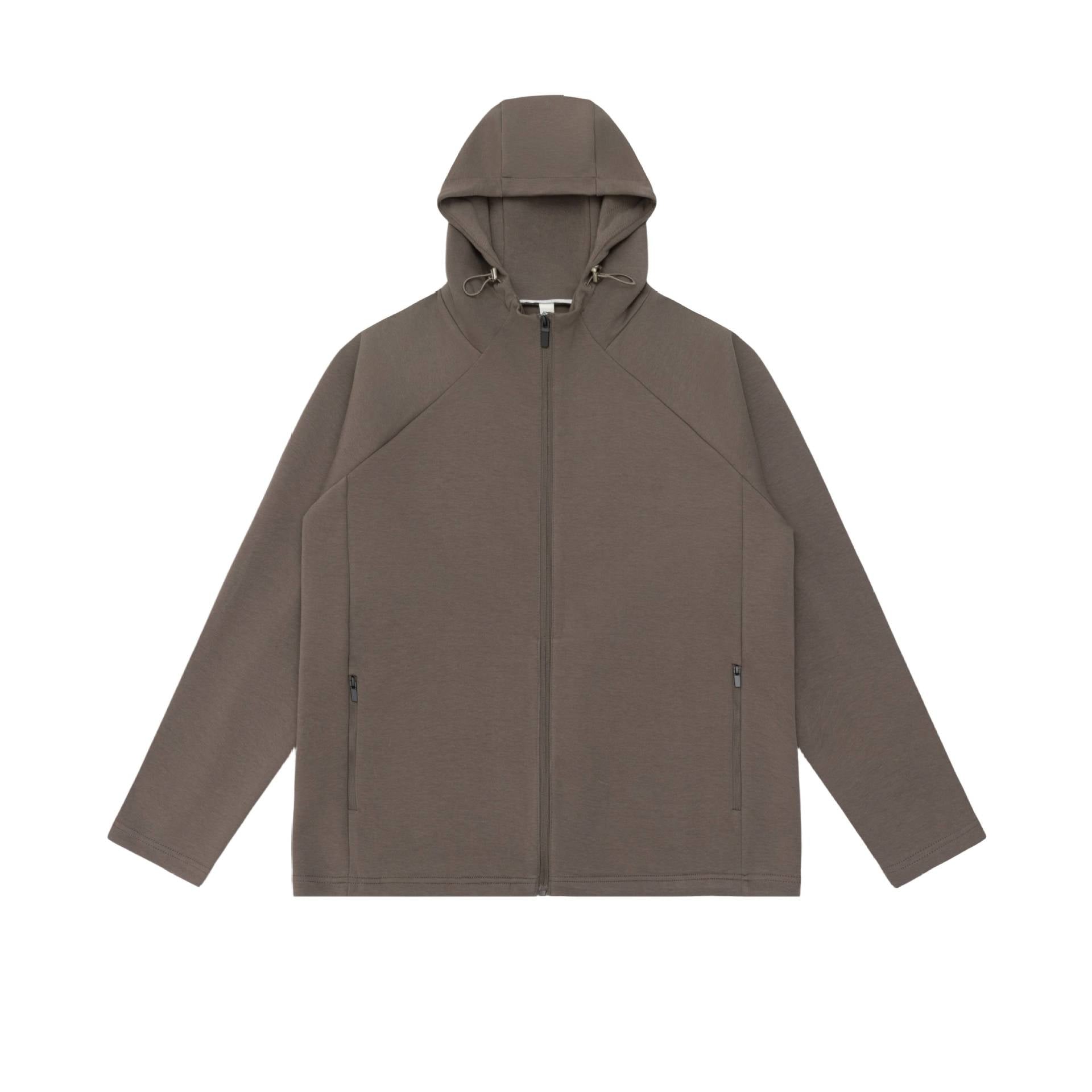 Unisex Minimalist Hoodie Zip Jacket made of Softshell Fleece with Raglan Sleeves and Water-Repellent Zipper Pockets Chichicherry