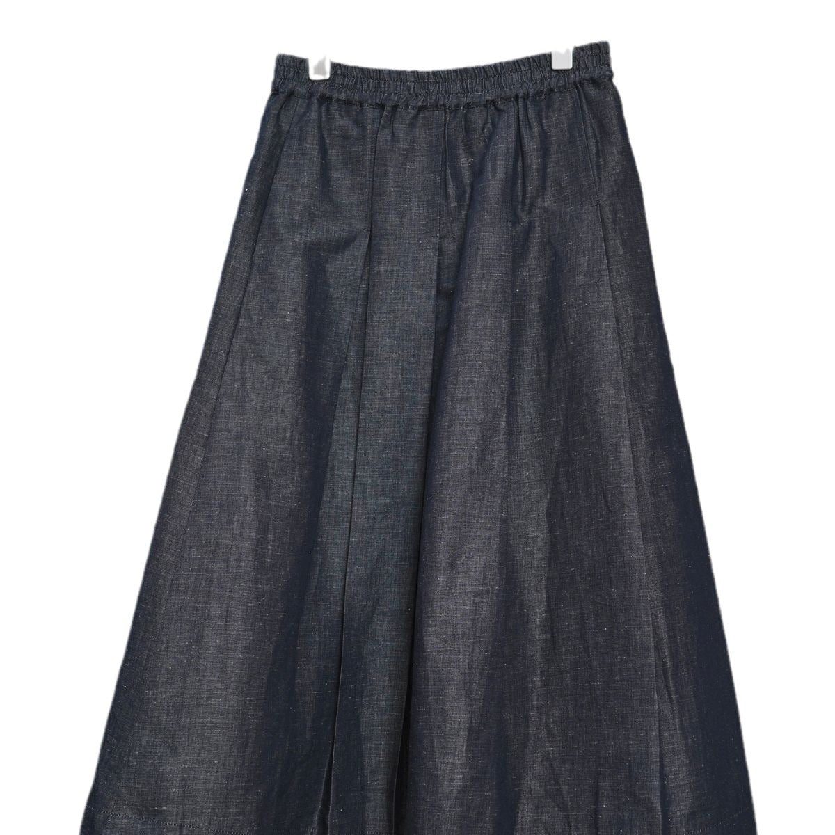 Women's Pleated Midi Skirt with Elastic Comfort Waistband and Pleat Structure Chichicherry