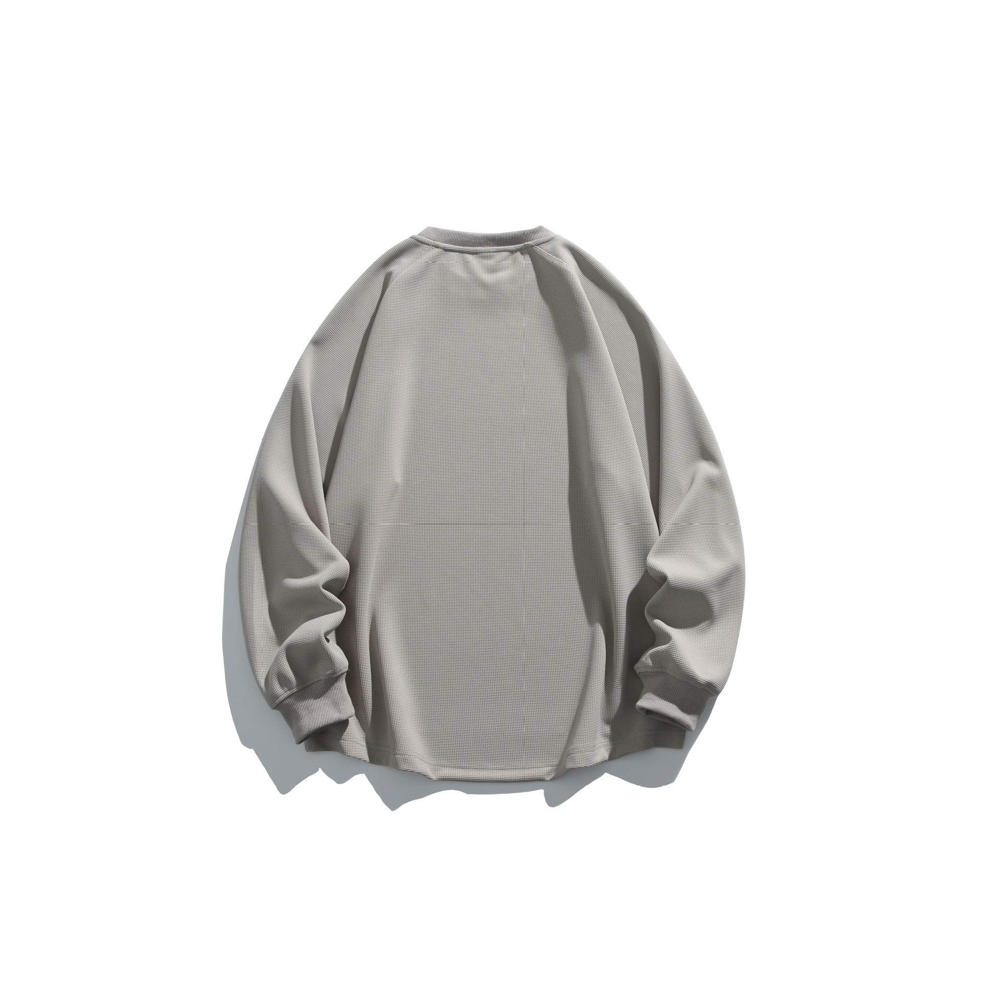 Unisex Oversize Waffle Knit Sweatshirt with Round Neck