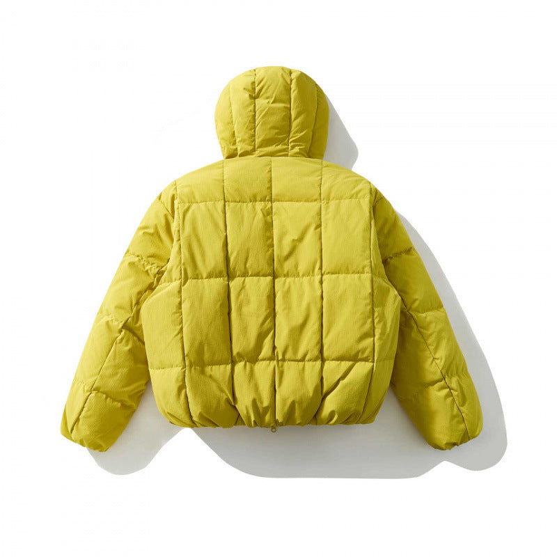 Unisex Oversized Quilted Hoodie with Square Quilting and Elastic Hem Chichicherry