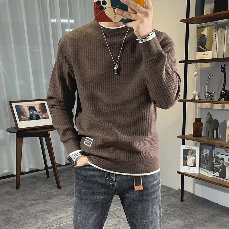 Herren Feinstrick-Ripppullover mit Rundhalsausschnitt und legerer Oversize-Passform Chichicherry
