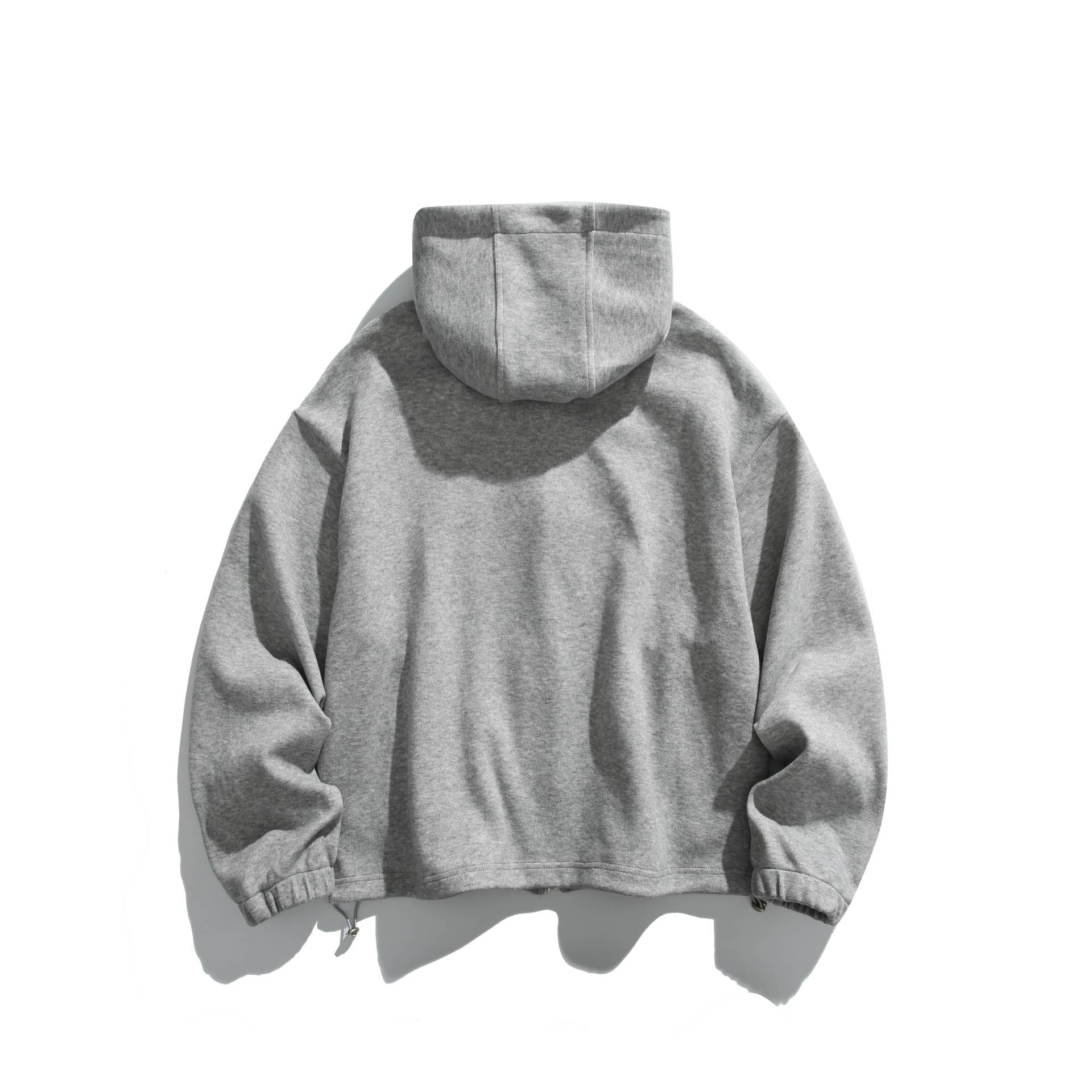 Unisex Lightweight Zip Hoodie Jacket with Zipper Pockets and Adjustable Hem Chichicherry