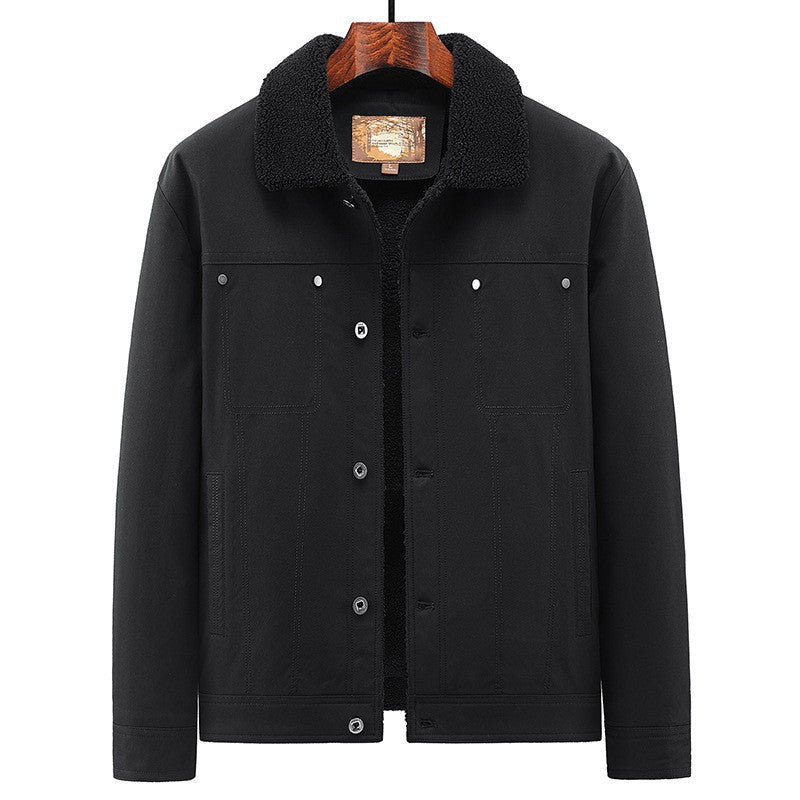 Men's trucker jacket in overshirt style with Sherpa lining and shirt collar Chichicherry