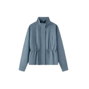 Women's Lightweight Tailored Transition Jacket with Stand-Up Collar, Drawstring and Concealed Closure Chichicherry