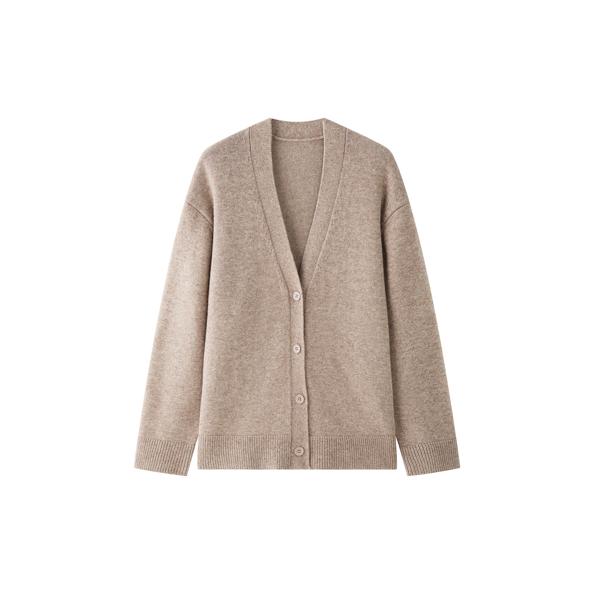 Women's Oversized Knit Cardigan with V-Neck, Button Placket and Soft Draping Chichicherry