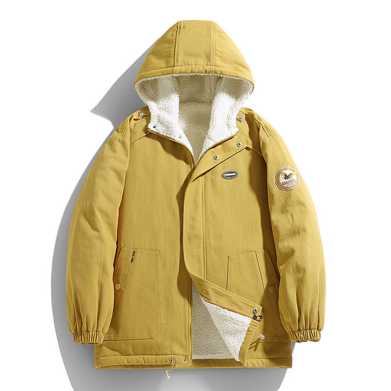Men's padded canvas parka with Sherpa fleece lining and hood Chichicherry