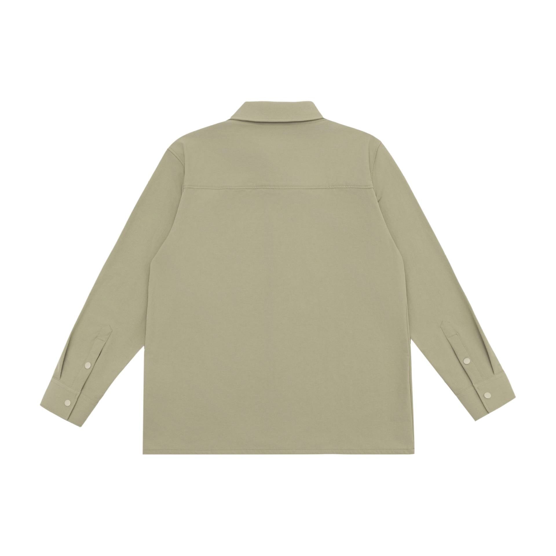 Unisex Longline Shirt Jacket in Boxy Cut made of heavy sweat quality with concealed snap button placket Chichicherry