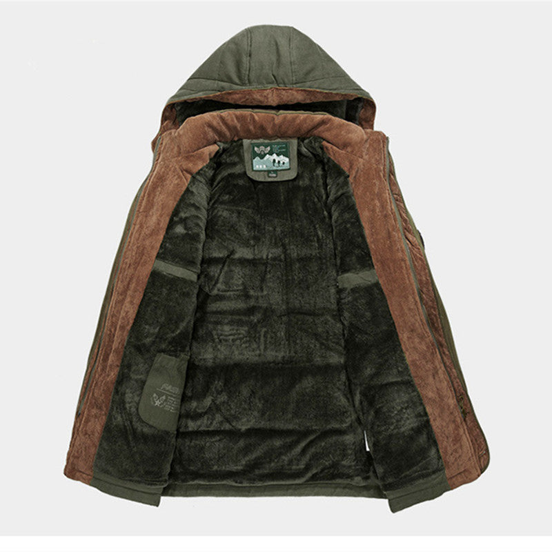 Men's Insulated Parka with Hood and Faux Fur Lining Chichicherry