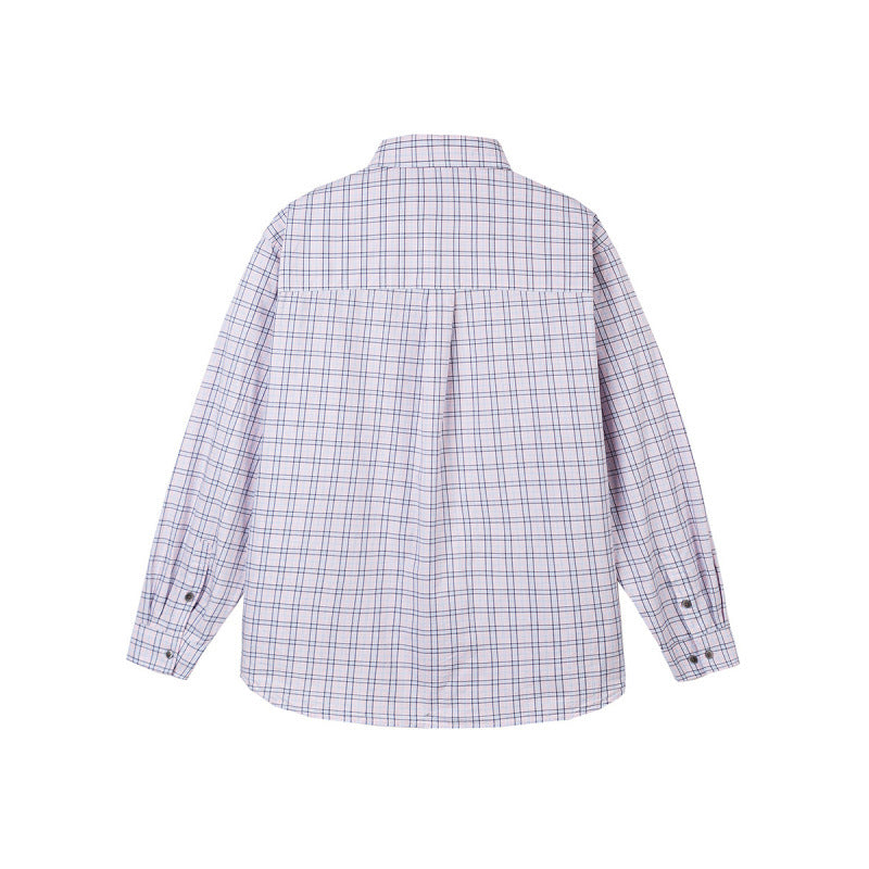 Women Checked Oversize Shirt with Asymmetrical Chest Pocket and Rounded Hem Chichicherry