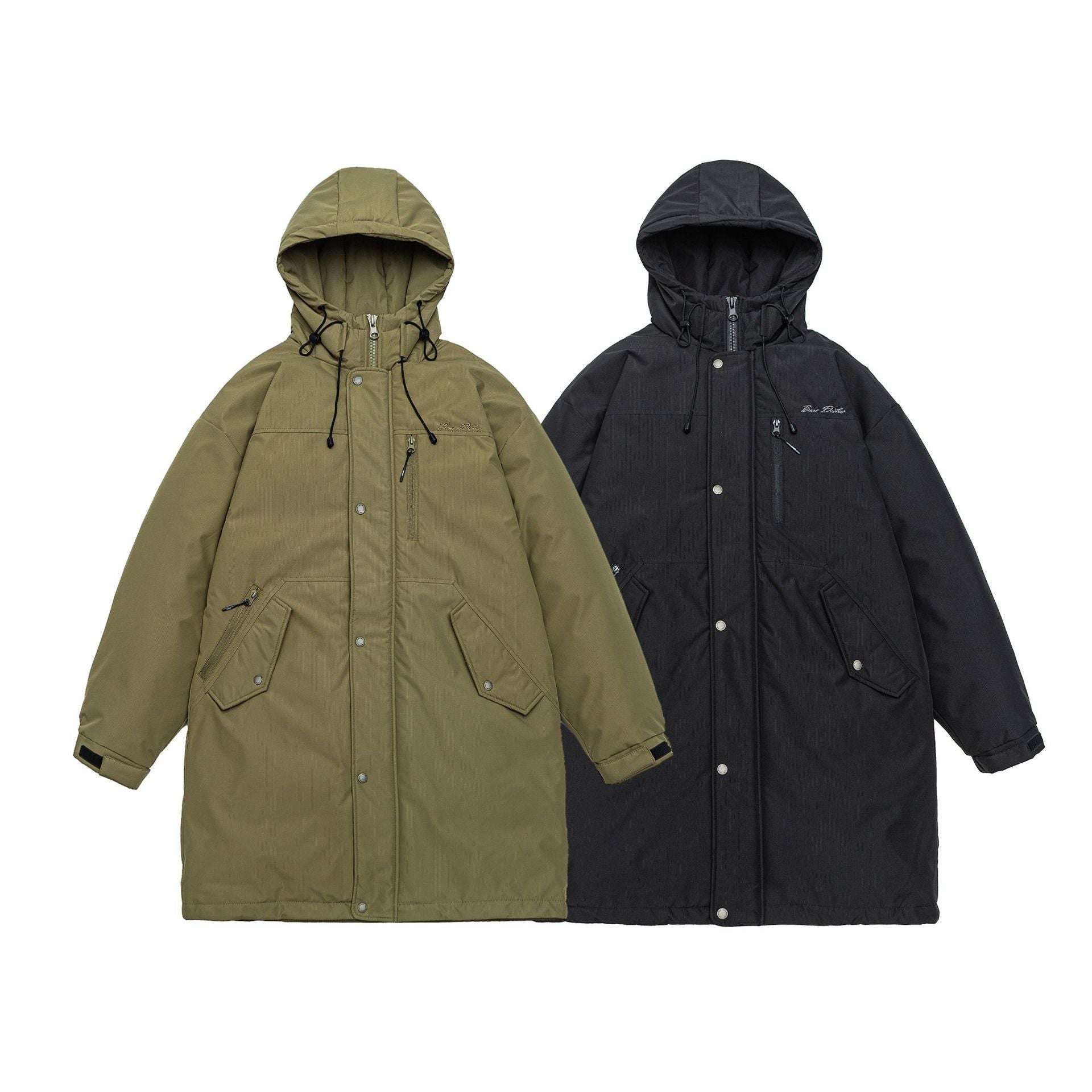 Men's warmer windproof parka with hood, quilted lining and front pockets Chichicherry