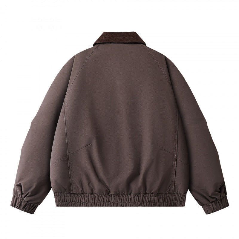 Men's Boxy Short Jacket with Cord Collar, Double Front and Drawstring Hem Chichicherry