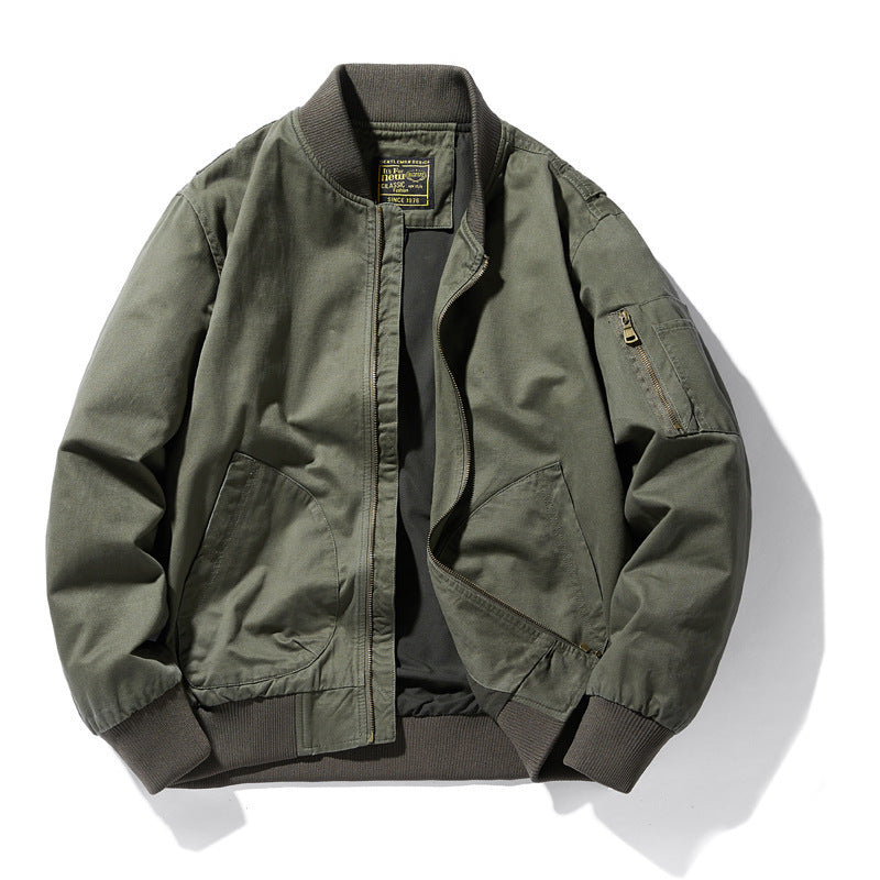 Men's lightweight canvas bomber in utility field style with arm pocket and ribbed cuffs Chichicherry