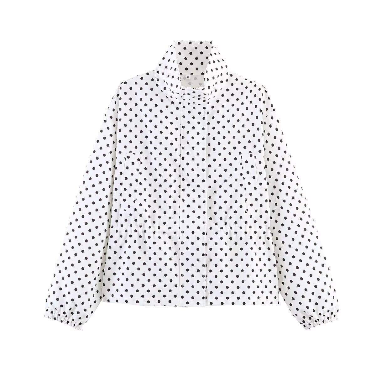 Women Lightweight Quilted Blouson Jacket with Stand-Up Collar and Elastic Cuffs Chichicherry