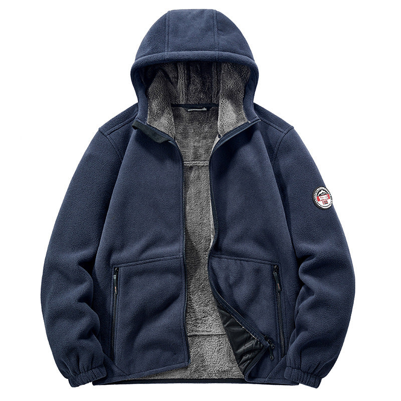 Men's Thermo-Fleece Hoodie with insulating Sherpa trim and concealed zip pockets Chichicherry