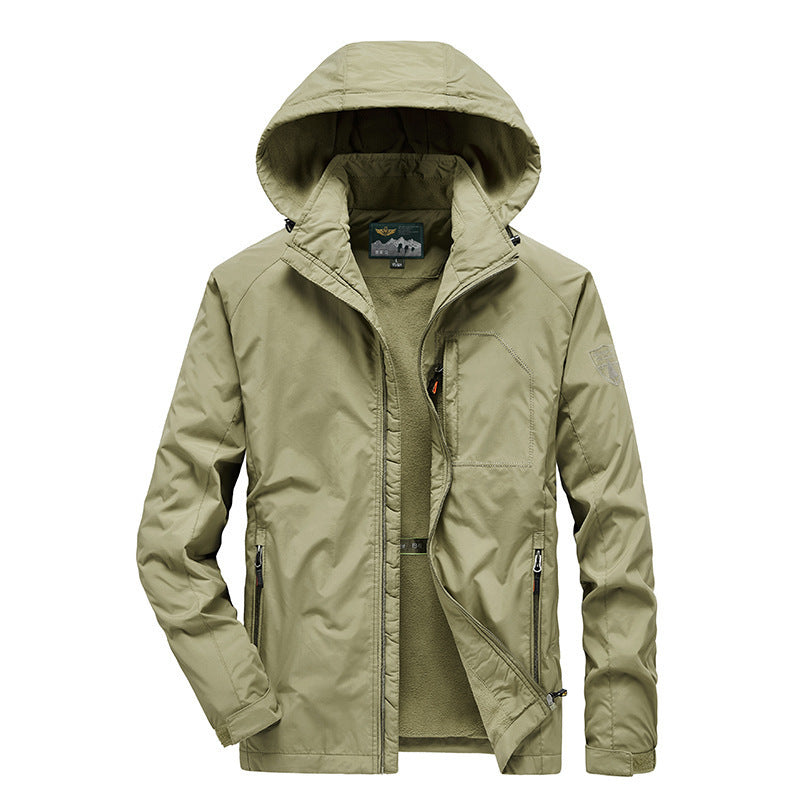 Men's Tech Hoodie Parka with Microfleece Lining and Concealed Zippers Chichicherry