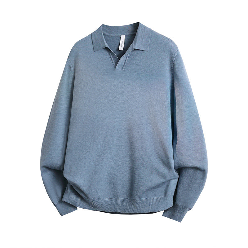 Unisex Oversized Polokragen-Feinstrickpullover mit weitem Schnitt Chichicherry