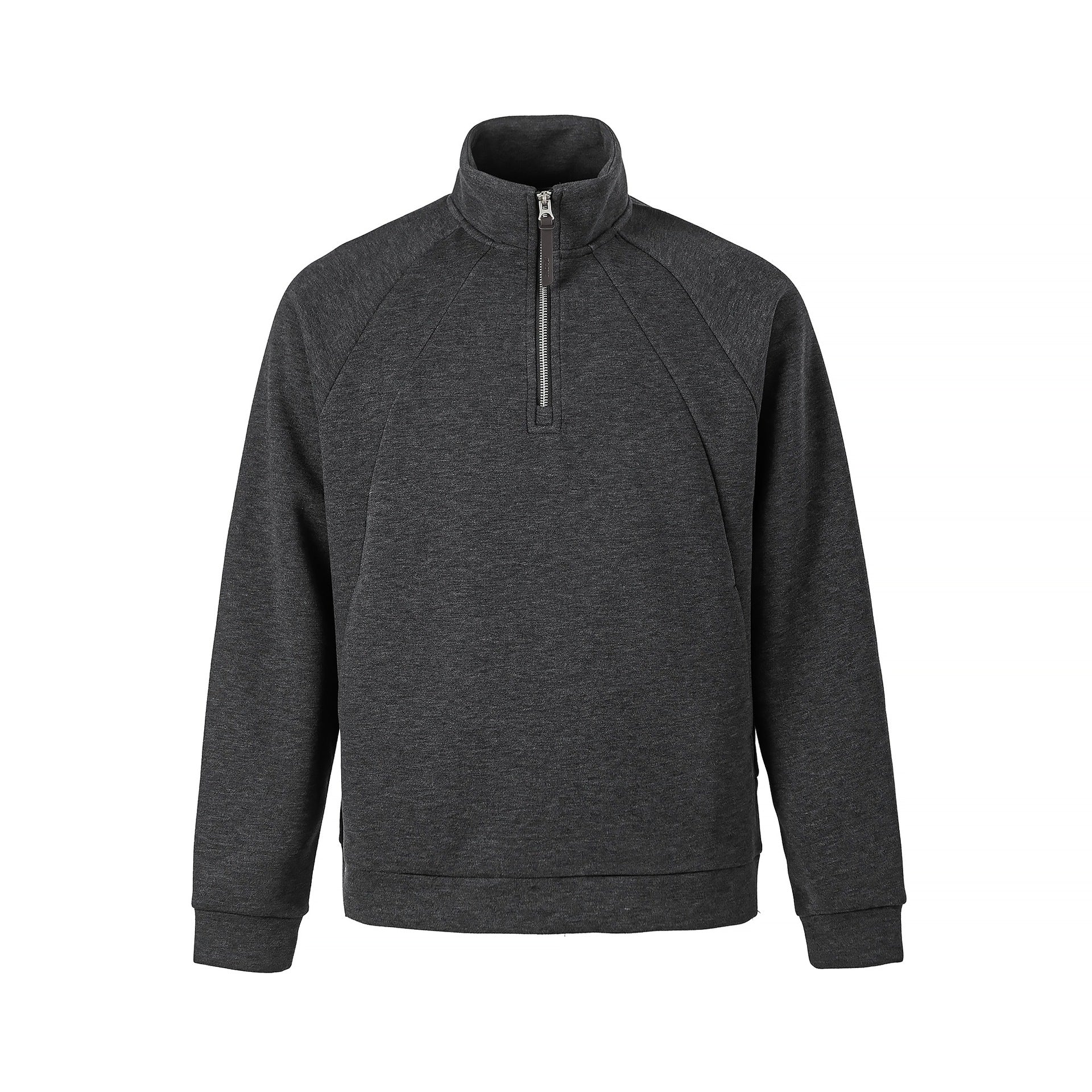 Unisex Half-Zip Oversize Sweatshirt with Stand Collar and Raglan Sleeves Chichicherry