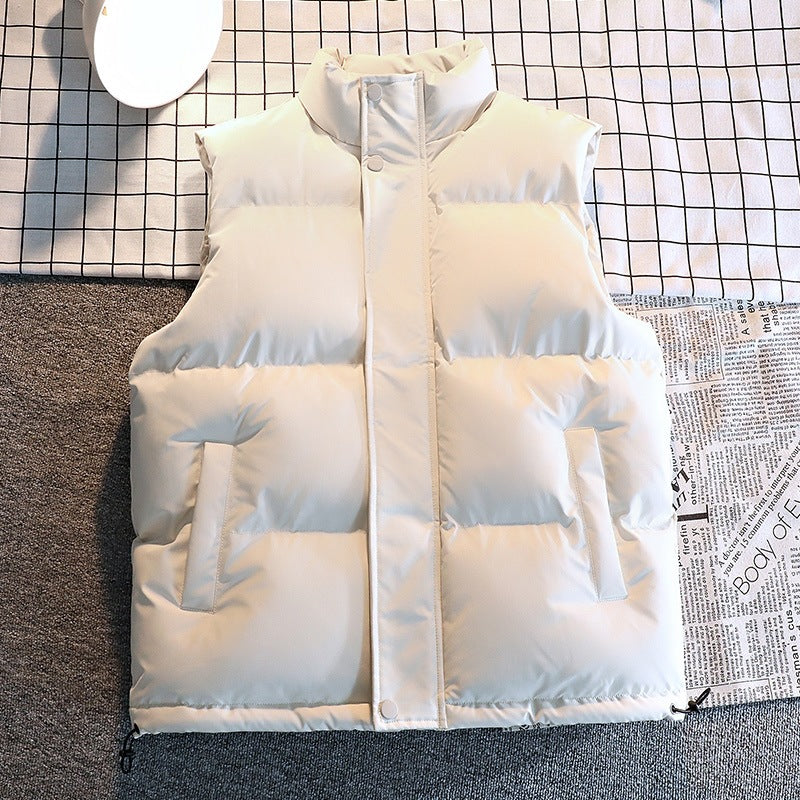 Men's Padded Outdoor Quilted Vest with High Stand-Up Collar, Windproof Outer Material & Adjustable Hem Chichicherry
