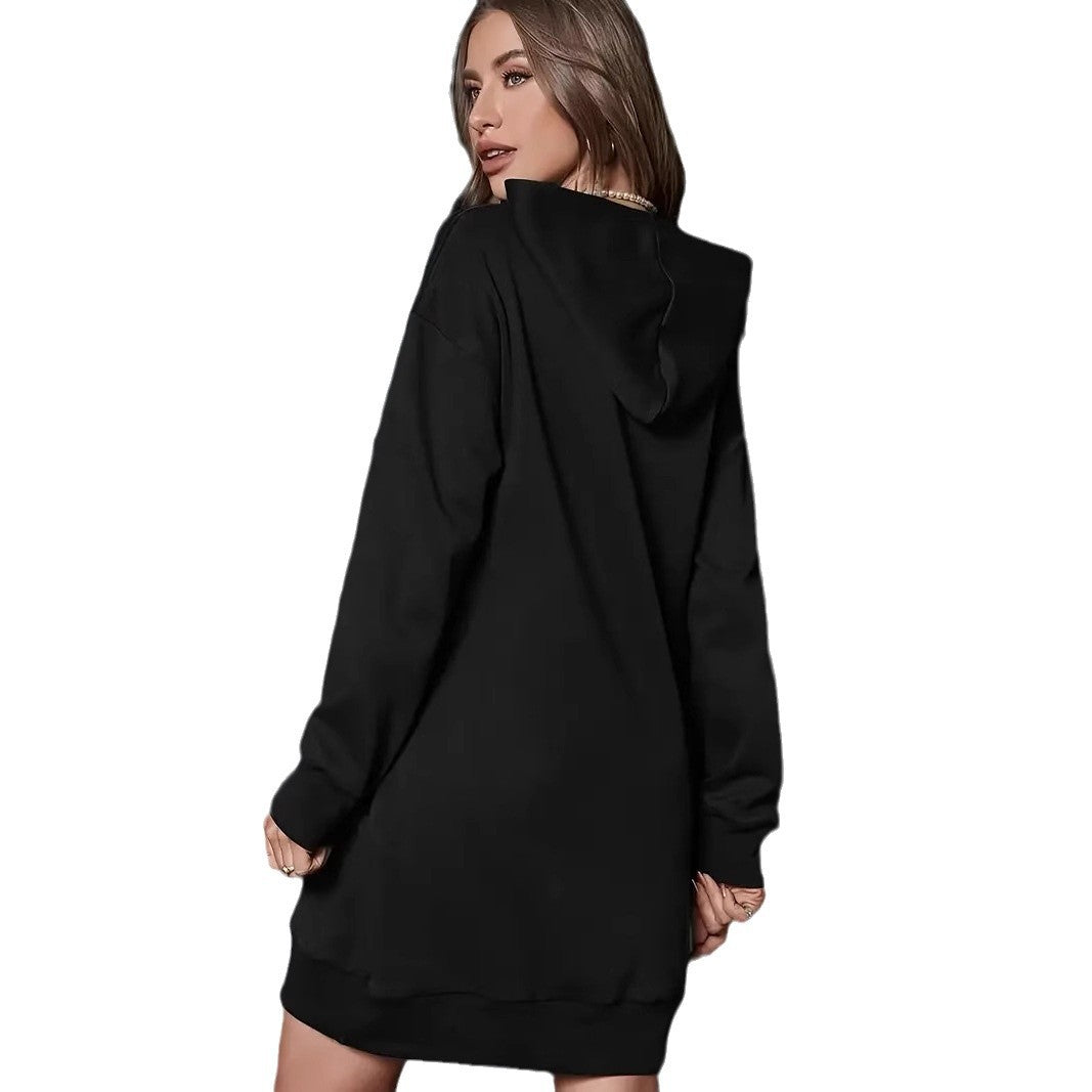 Women's hoodie dress with metallic heart print and oversized sweatshirt cut Chichicherry