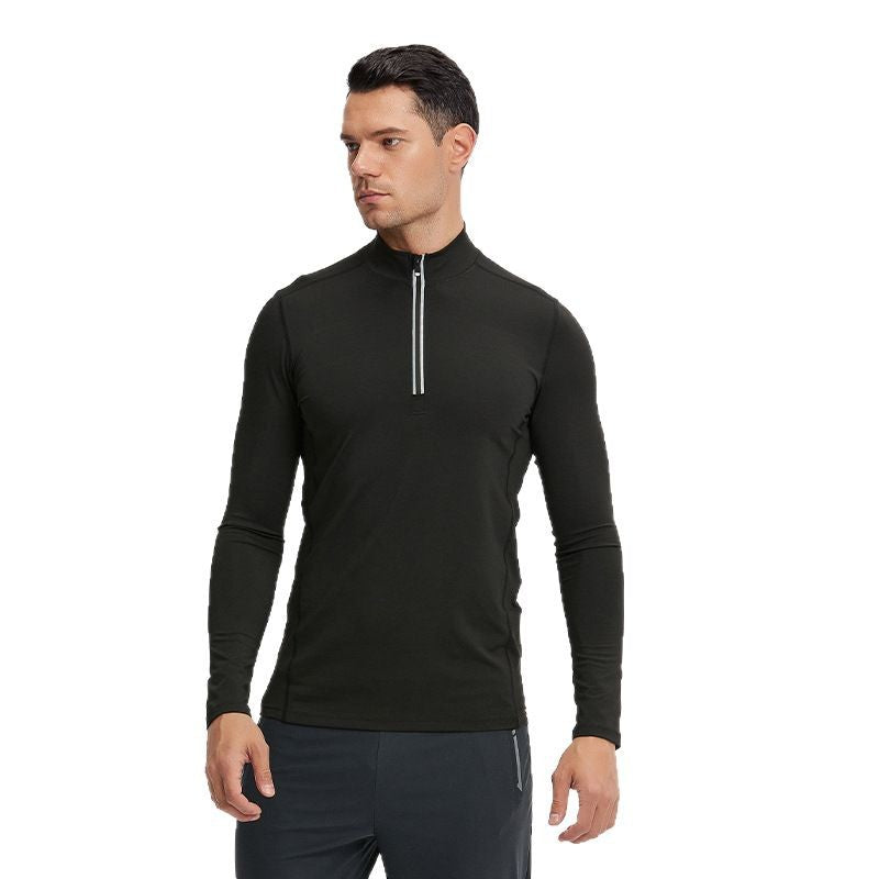 Men's long sleeve training shirt with half zipper and breathable functional material Chichicherry