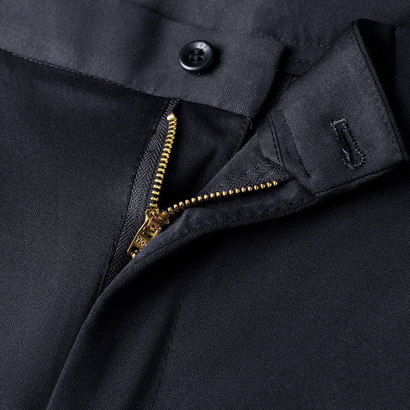 Men's Tailored Suit Trousers with Crease, Stretch, and Concealed Pockets Chichicherry