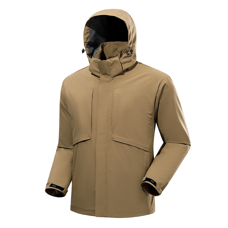 Men's urban waterproof tech parka with high collar and minimalist pockets Chichicherry