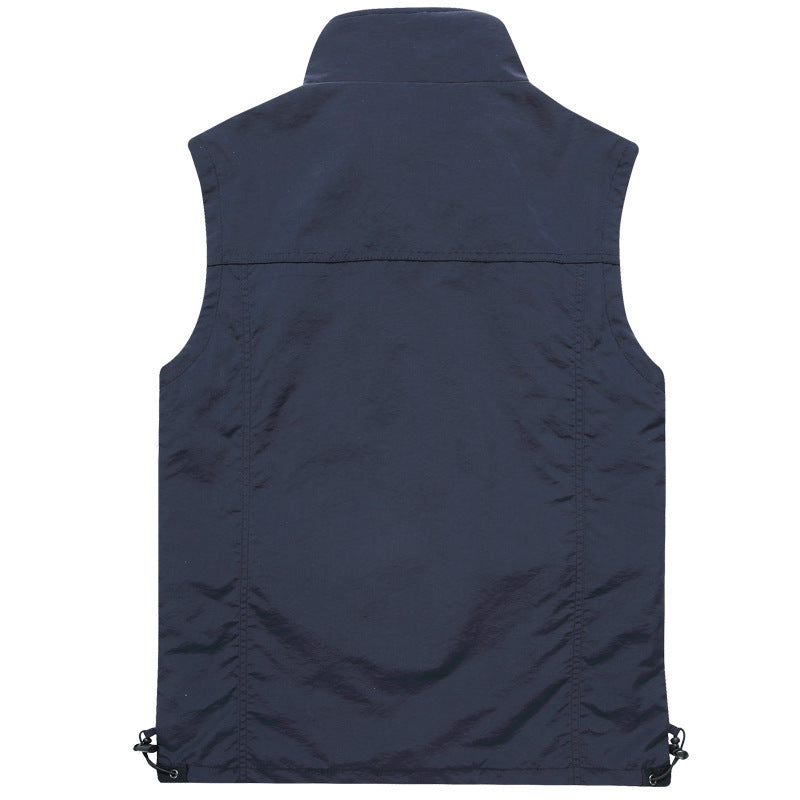 Men's lightweight multifunctional utility vest with mesh lining and adjustable hem Chichicherry