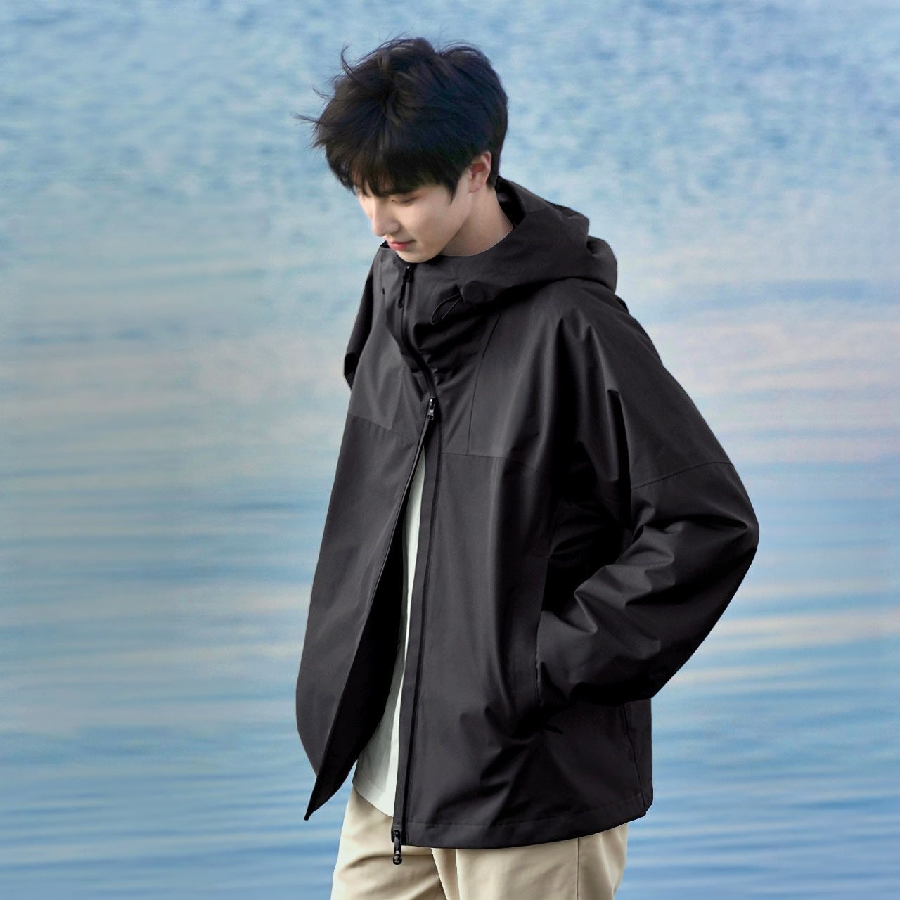 Men's three-piece waterproof outdoor jacket with removable hood and fleece inner jacket Chichicherry