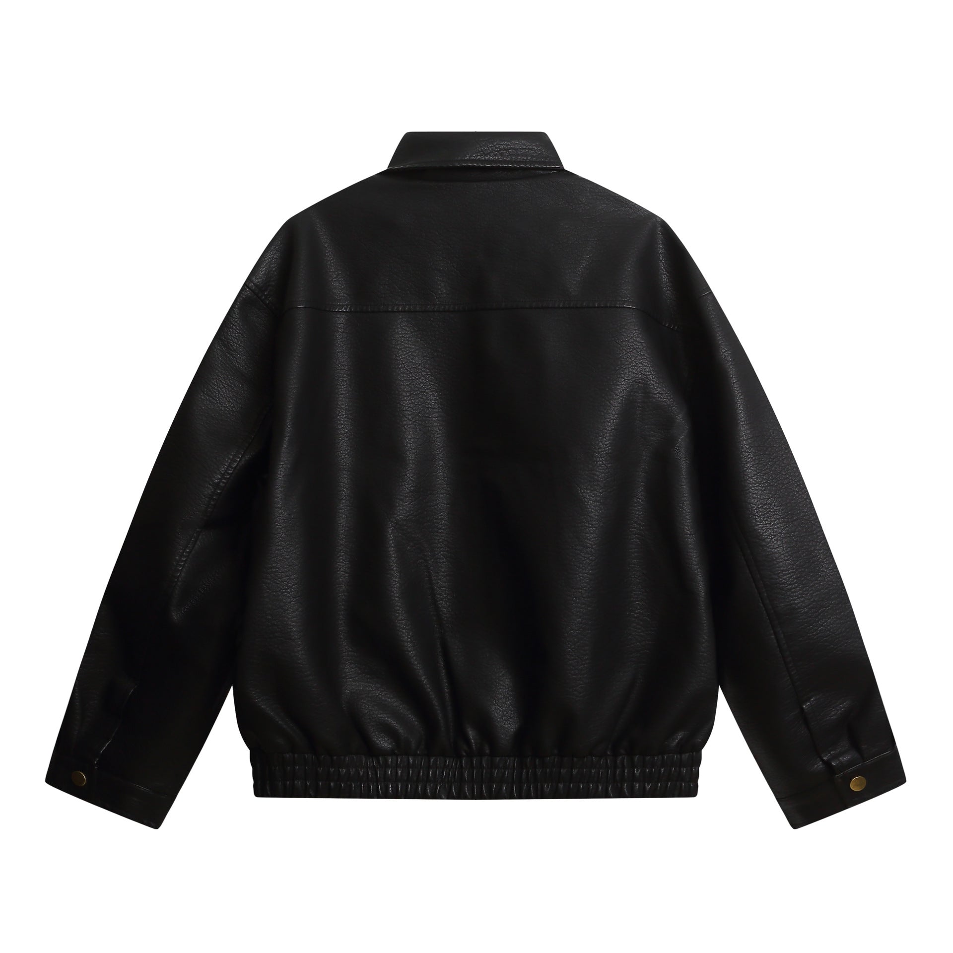 Women's short faux leather jacket in oversized look with flap pockets Chichicherry