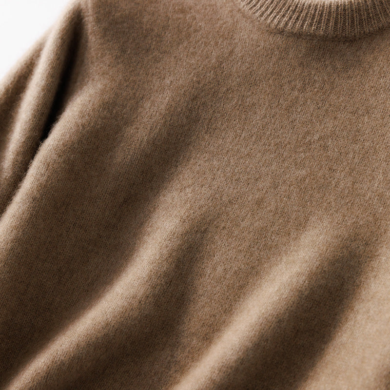 Men's Fine Stand Collar Pullover made of Cashmere Blend with Ribbed Cuffs and Slim Silhouette Chichicherry