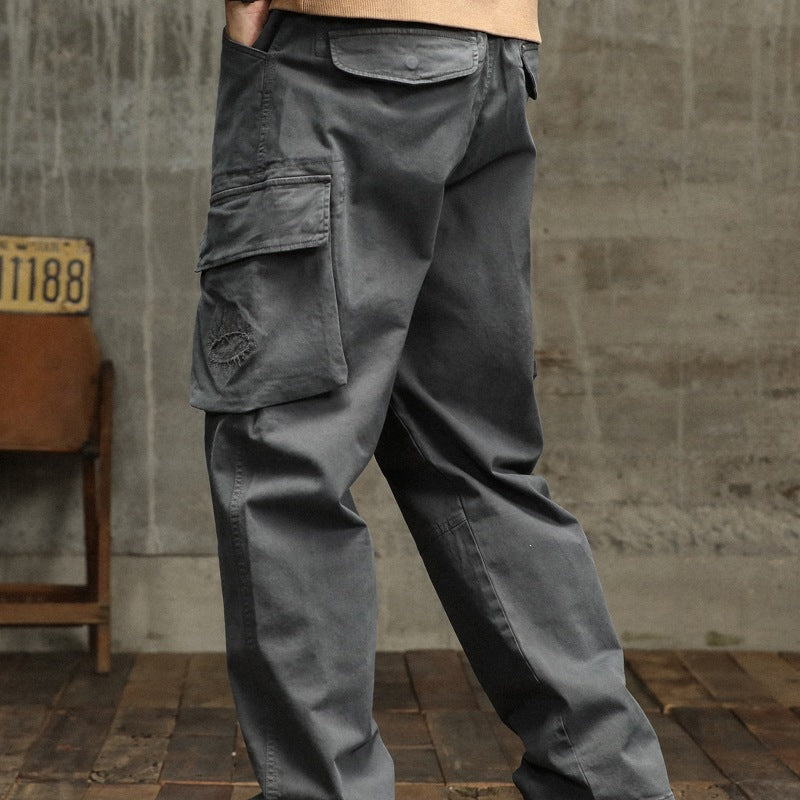 Men's Cargo Jogger Pants with Utility Pockets and Elastic Cuffs Chichicherry