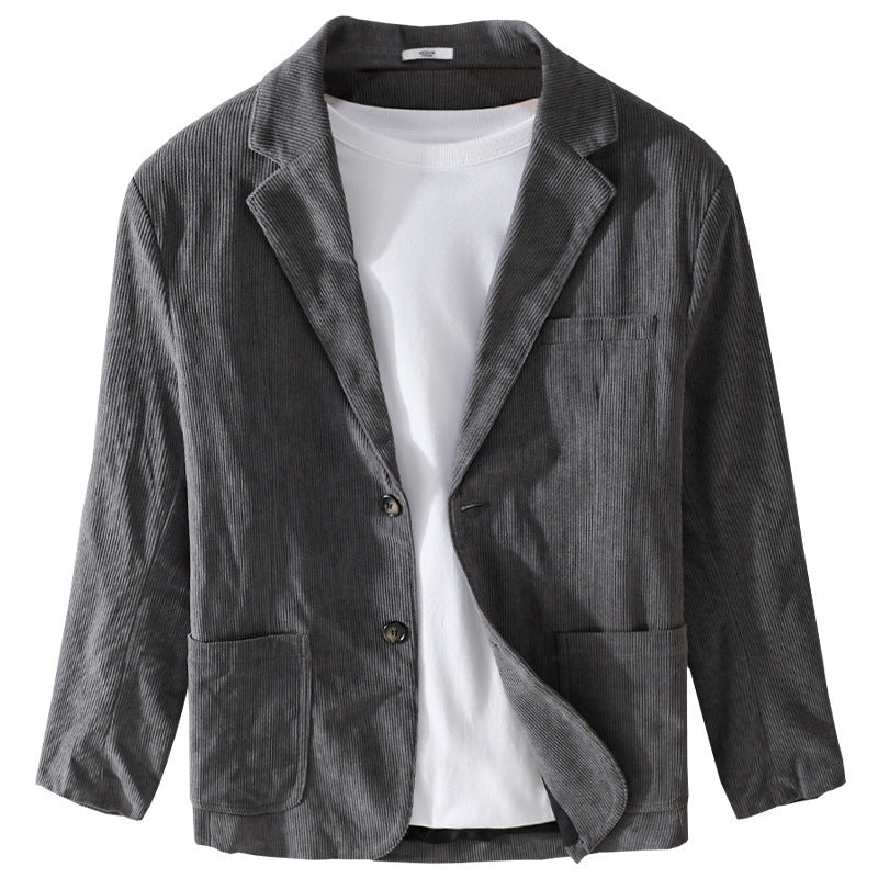 Men's cord jacket in smart-casual style with classic button placket Chichicherry