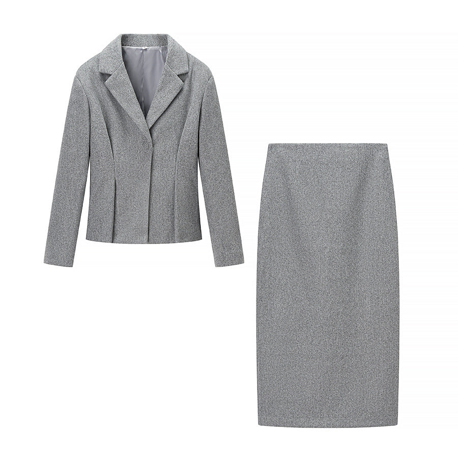 Women Two-Piece Business Suit with Tailored Blazer and Pencil Skirt Chichicherry