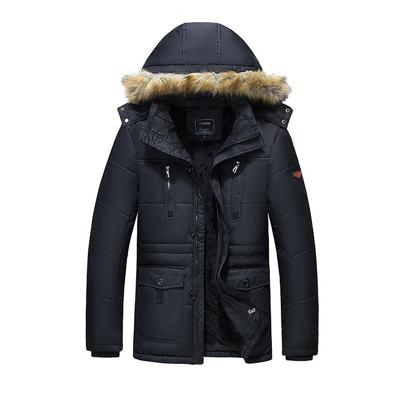 Men's urban thermal parka with warming teddy lining, faux fur hood, and multiple pockets Chichicherry