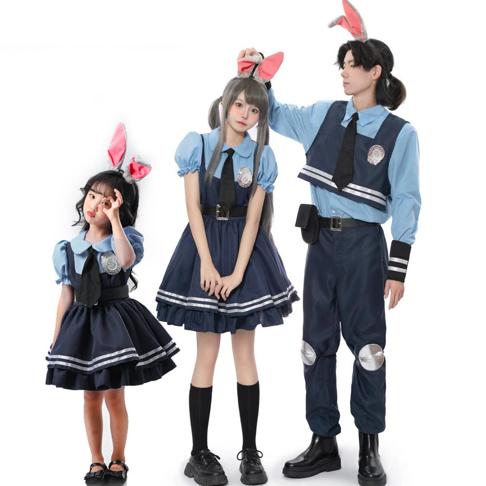 Girl Police Officer Costume with Frill Skirt and Accessories Chichicherry