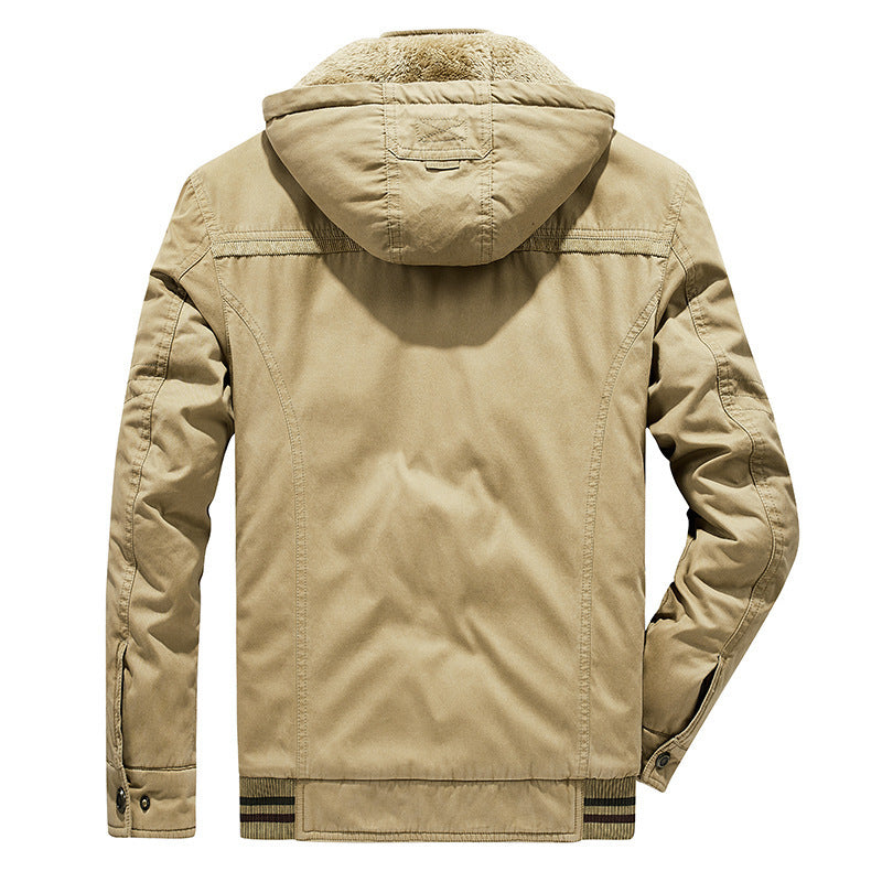 Men's utility hooded jacket in field parka style with thermal lining and multifunctional pockets Chichicherry