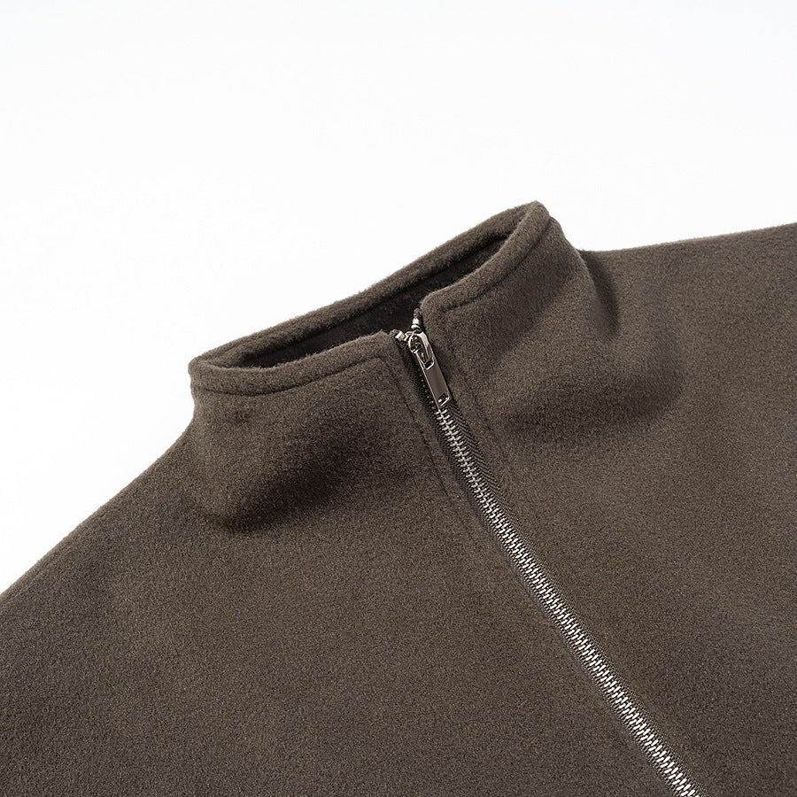 Women short cut fleece jacket with stand-up collar and full-length zipper Chichicherry