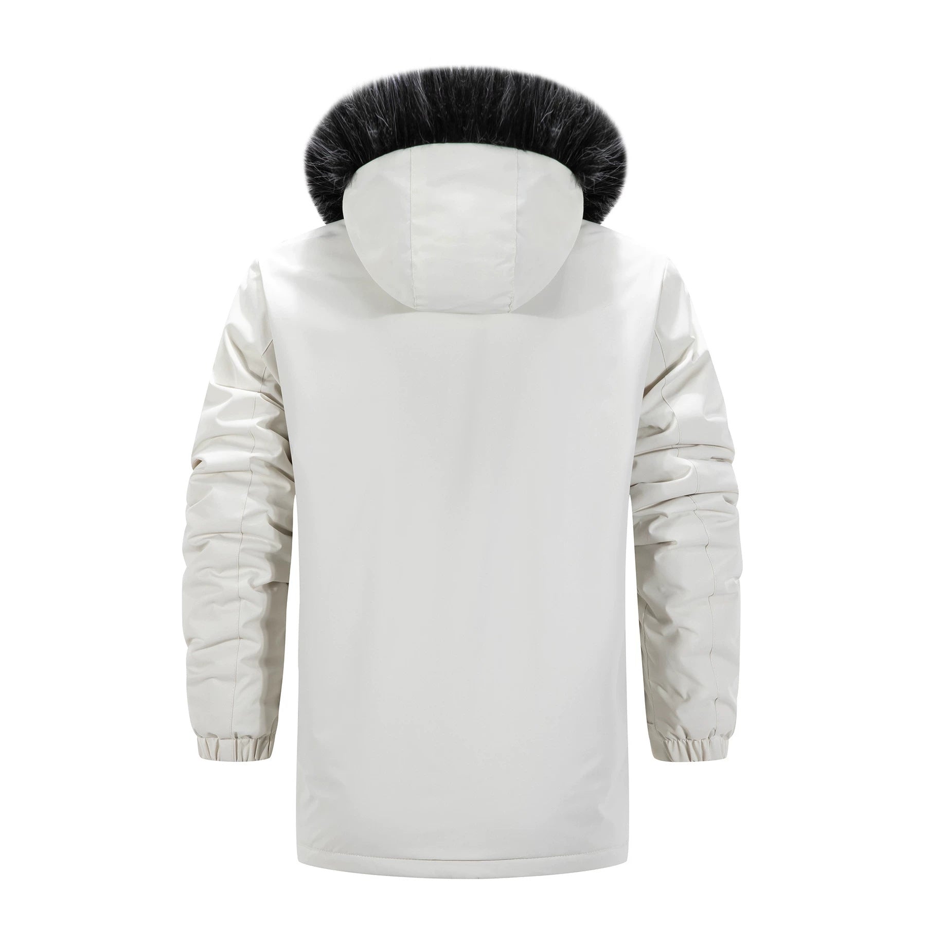 Men's Long Thermal Parka with Hood, Logo Lining and Multifunctional Pockets Chichicherry