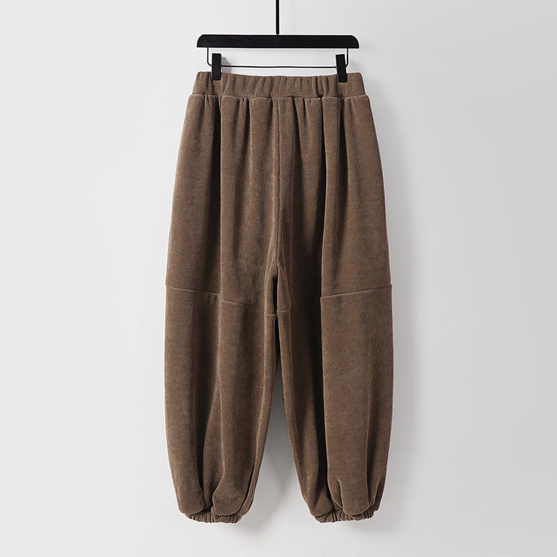 Women loose-fitting harem pants with elastic waistband and tie belt Chichicherry