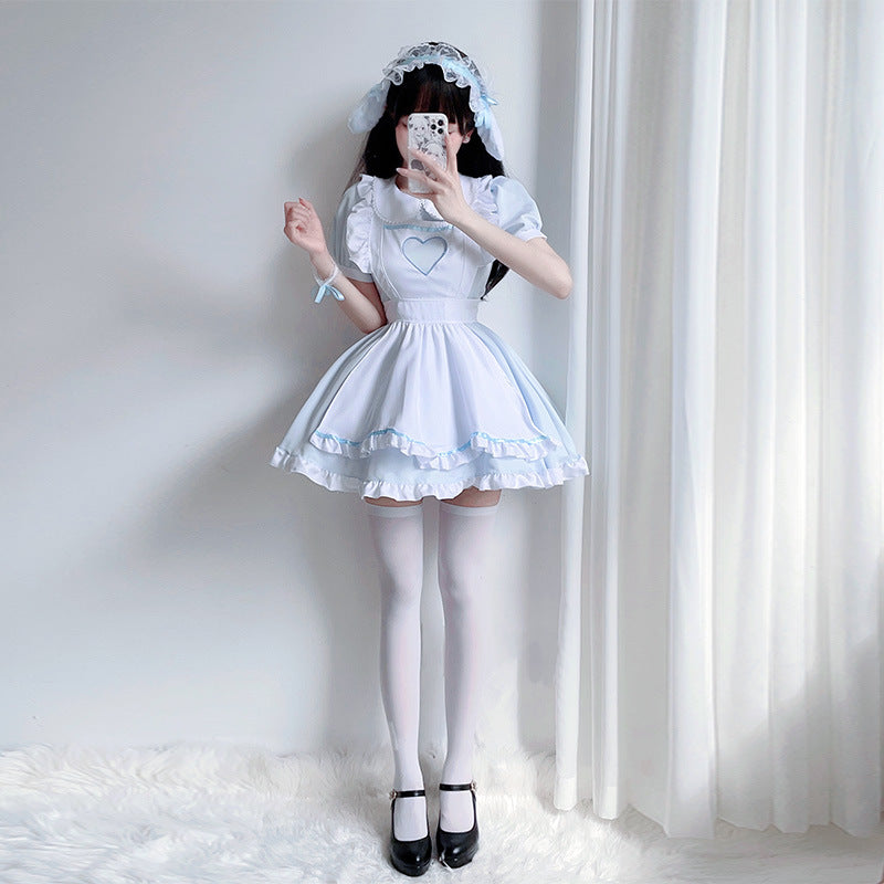 Women's playful costume dress in Lolita style with ruffle details and gathers Chichicherry