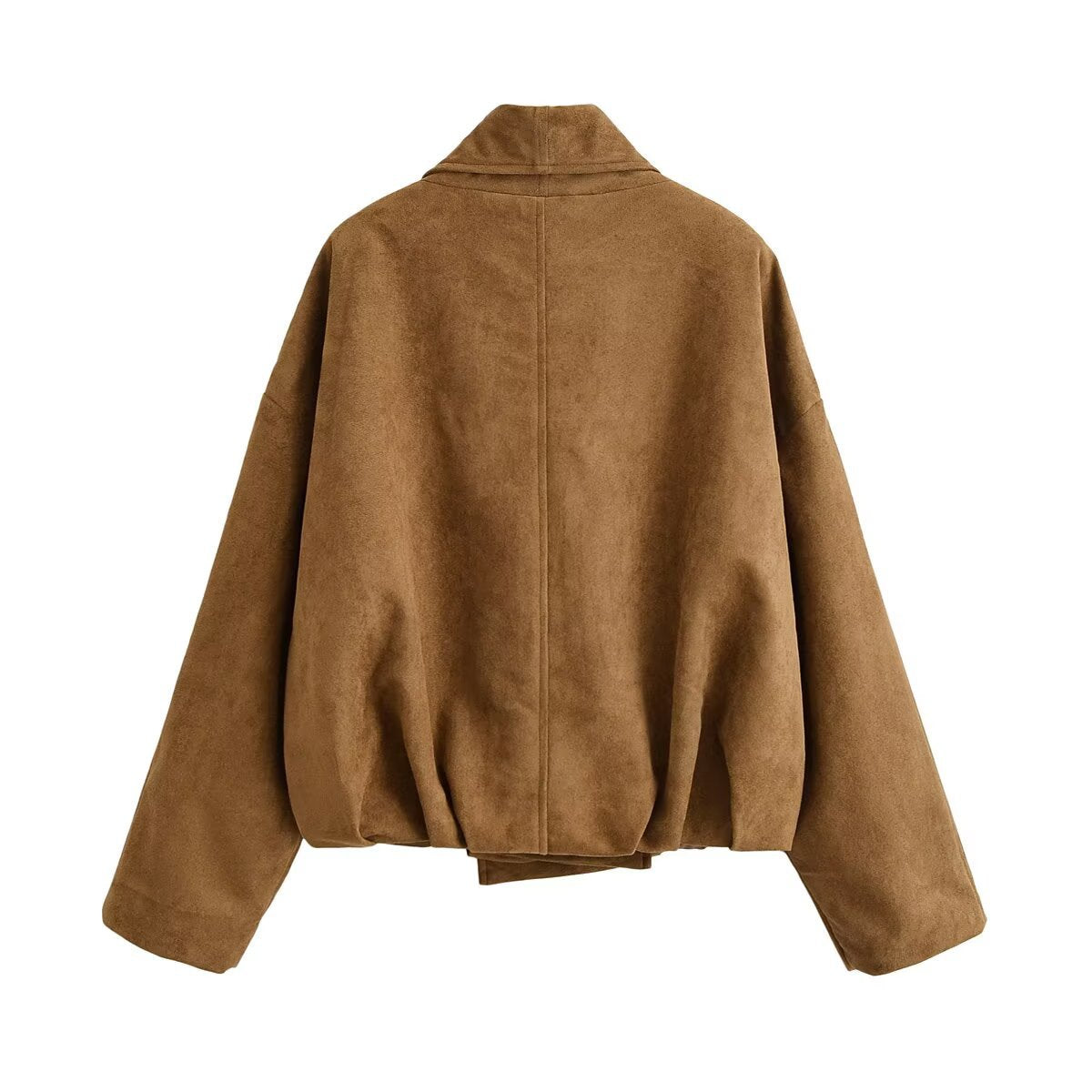Women’s short jacket in waterfall look with soft velour finish and wide shawl collar Chichicherry