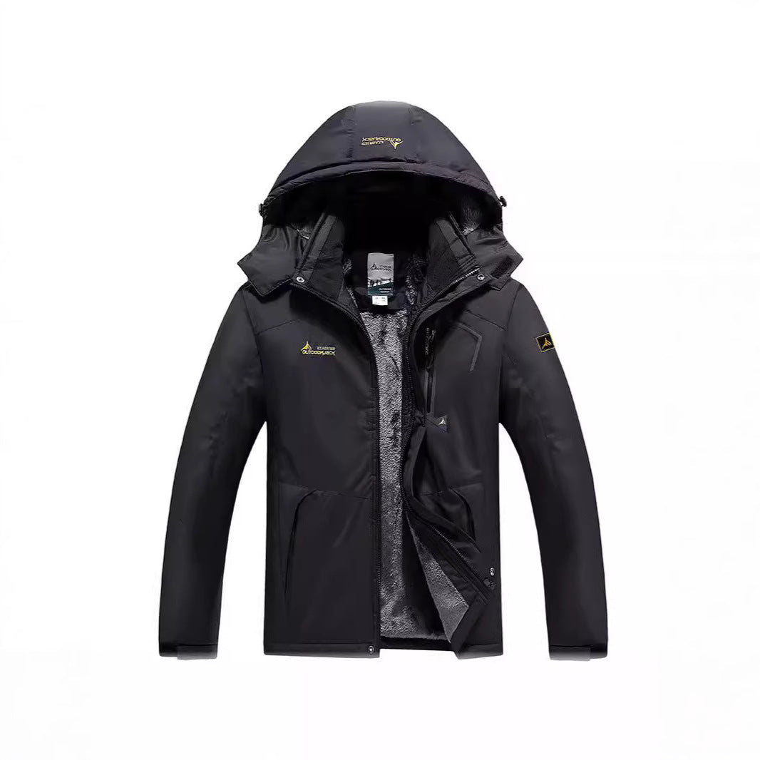 Men's water and windproof softshell outdoor jacket with teddy fleece lining and hood Chichicherry