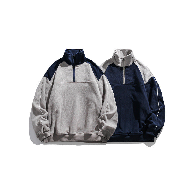 Unisex Oversize-Fleece-Halfzip-Pullover with high collar and raglan sleeves Chichicherry