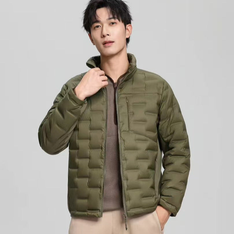 Men's lightweight quilted thermo down jacket with standing collar and chest pocket Chichicherry
